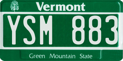 VT license plate YSM883