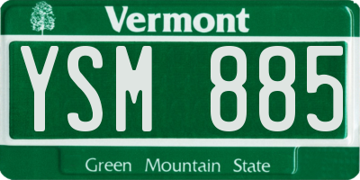 VT license plate YSM885