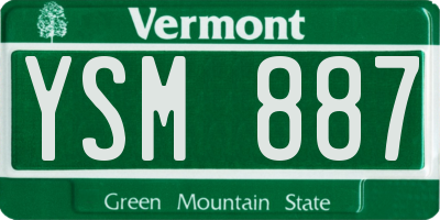 VT license plate YSM887