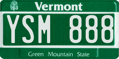 VT license plate YSM888
