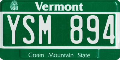 VT license plate YSM894
