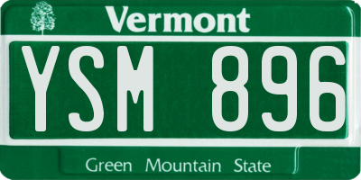 VT license plate YSM896