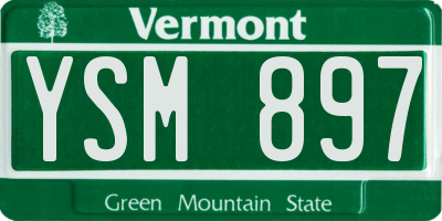VT license plate YSM897
