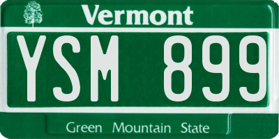 VT license plate YSM899