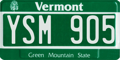 VT license plate YSM905
