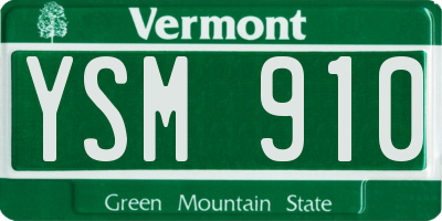VT license plate YSM910