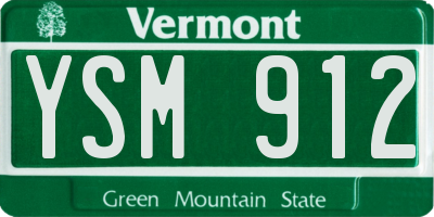 VT license plate YSM912