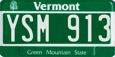VT license plate YSM913
