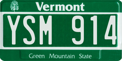 VT license plate YSM914