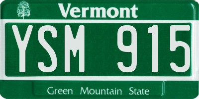 VT license plate YSM915