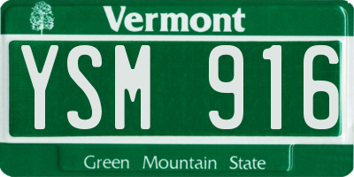VT license plate YSM916