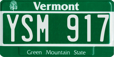 VT license plate YSM917
