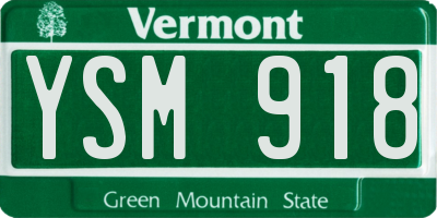 VT license plate YSM918