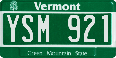 VT license plate YSM921