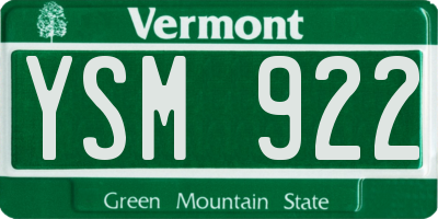 VT license plate YSM922