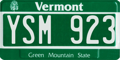 VT license plate YSM923