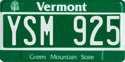 VT license plate YSM925