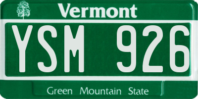 VT license plate YSM926
