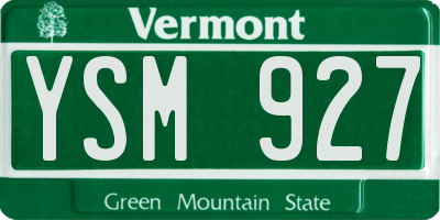 VT license plate YSM927