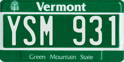 VT license plate YSM931