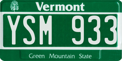 VT license plate YSM933