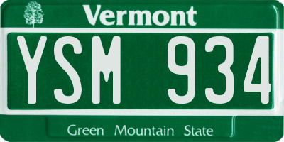 VT license plate YSM934