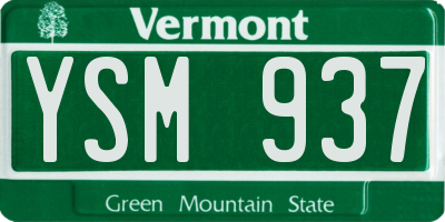 VT license plate YSM937