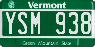 VT license plate YSM938