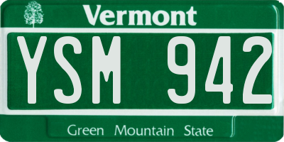 VT license plate YSM942
