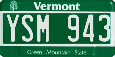 VT license plate YSM943