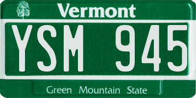 VT license plate YSM945