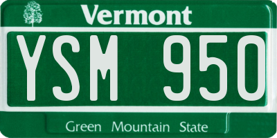 VT license plate YSM950
