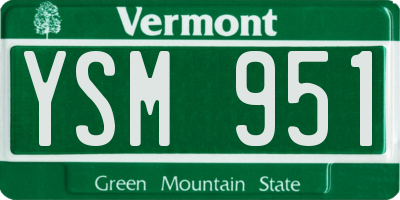 VT license plate YSM951