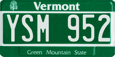VT license plate YSM952
