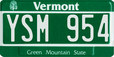 VT license plate YSM954