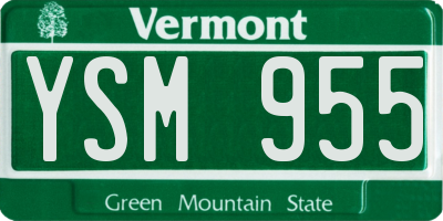 VT license plate YSM955