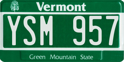 VT license plate YSM957