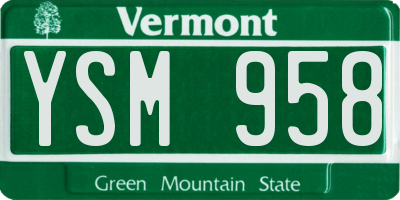 VT license plate YSM958