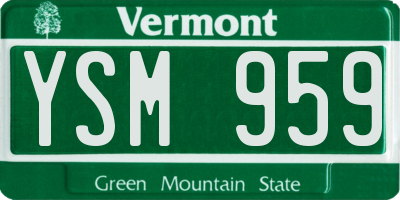 VT license plate YSM959