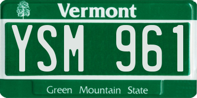 VT license plate YSM961