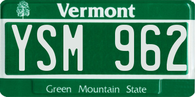 VT license plate YSM962