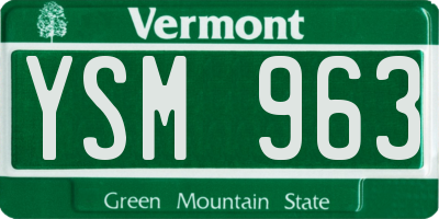 VT license plate YSM963