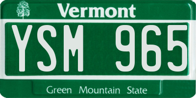 VT license plate YSM965
