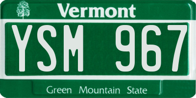 VT license plate YSM967