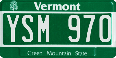 VT license plate YSM970