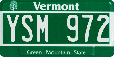 VT license plate YSM972