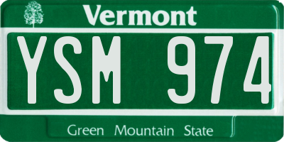 VT license plate YSM974