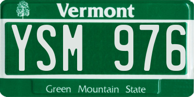 VT license plate YSM976