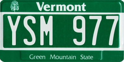 VT license plate YSM977