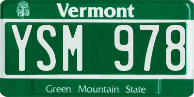 VT license plate YSM978